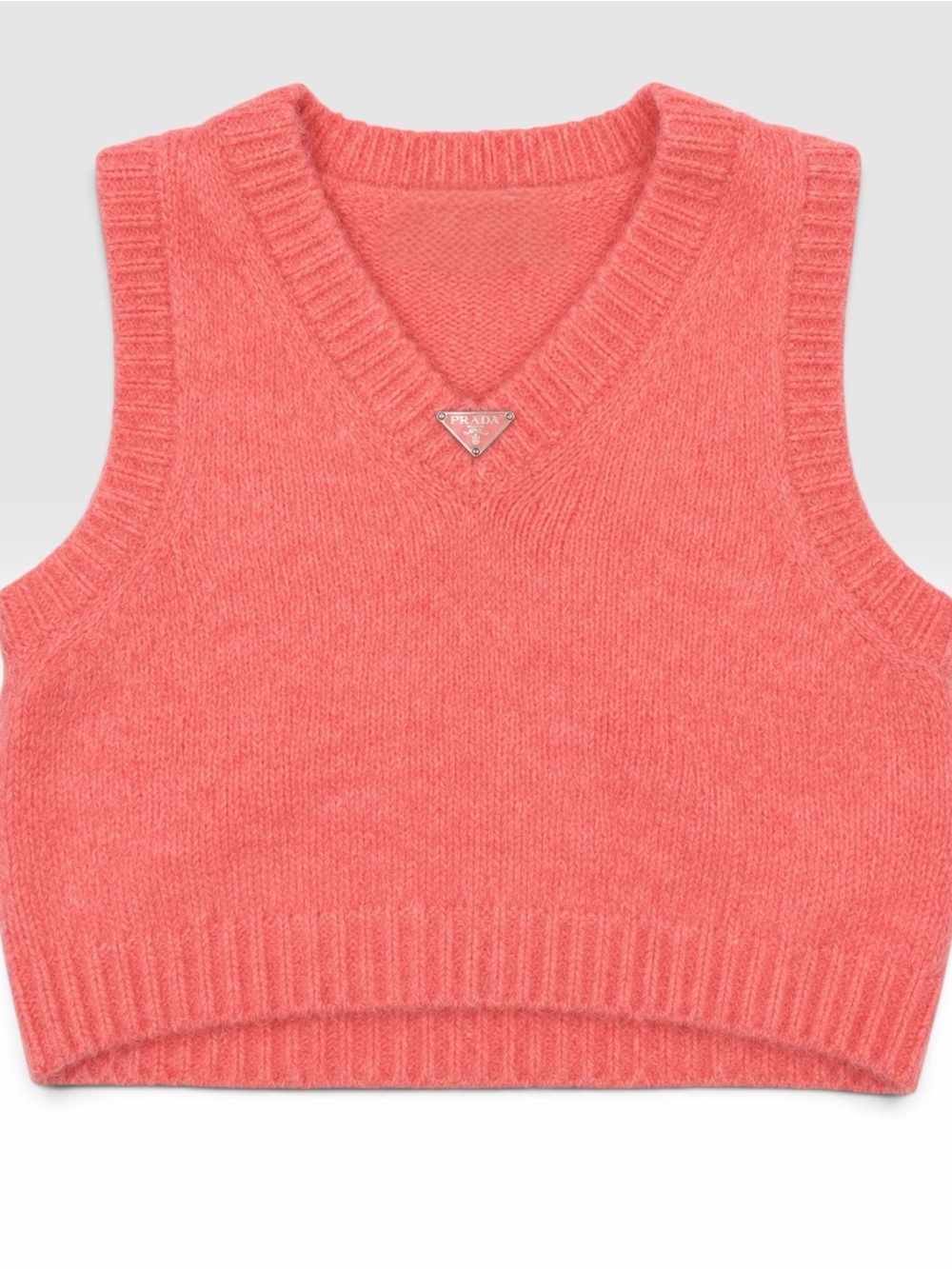 Prada Upcycled emblem on cropped Sleeveless Vest